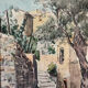 Watercolour painting by Jean Agron (born in 1867) Mediterranean alleyway