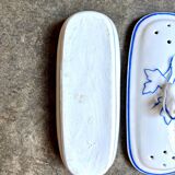 White, blue and gold porcelain comb box