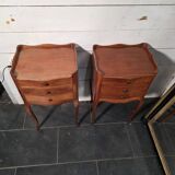 Pair of Louis XV style bedside tables in cherry wood.