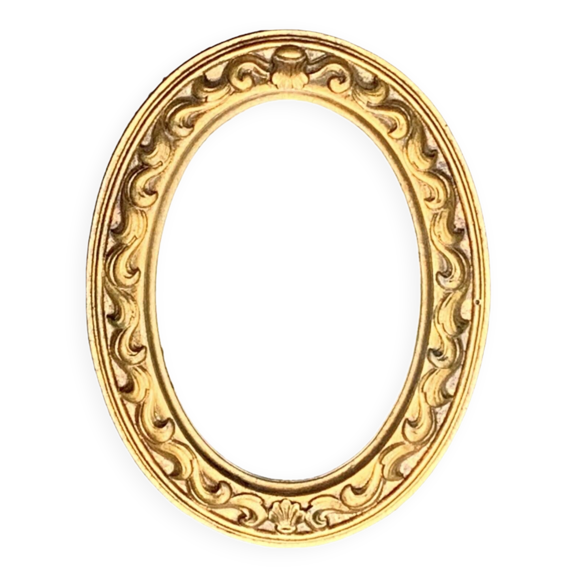 Small vintage wall mirror in gold resin