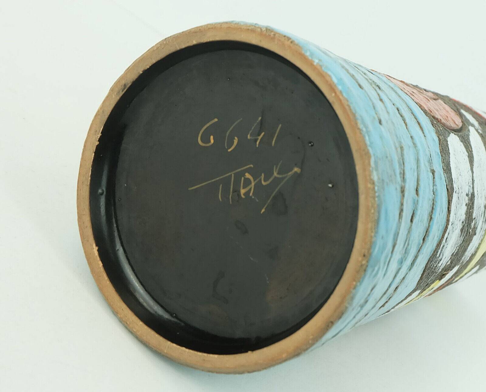Grand vase italien du milieu du siècle fratelli fanciullacci décor de sgraffito de voilier