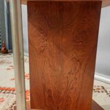 Modernist side table Art Deco Walnut and chromed steel