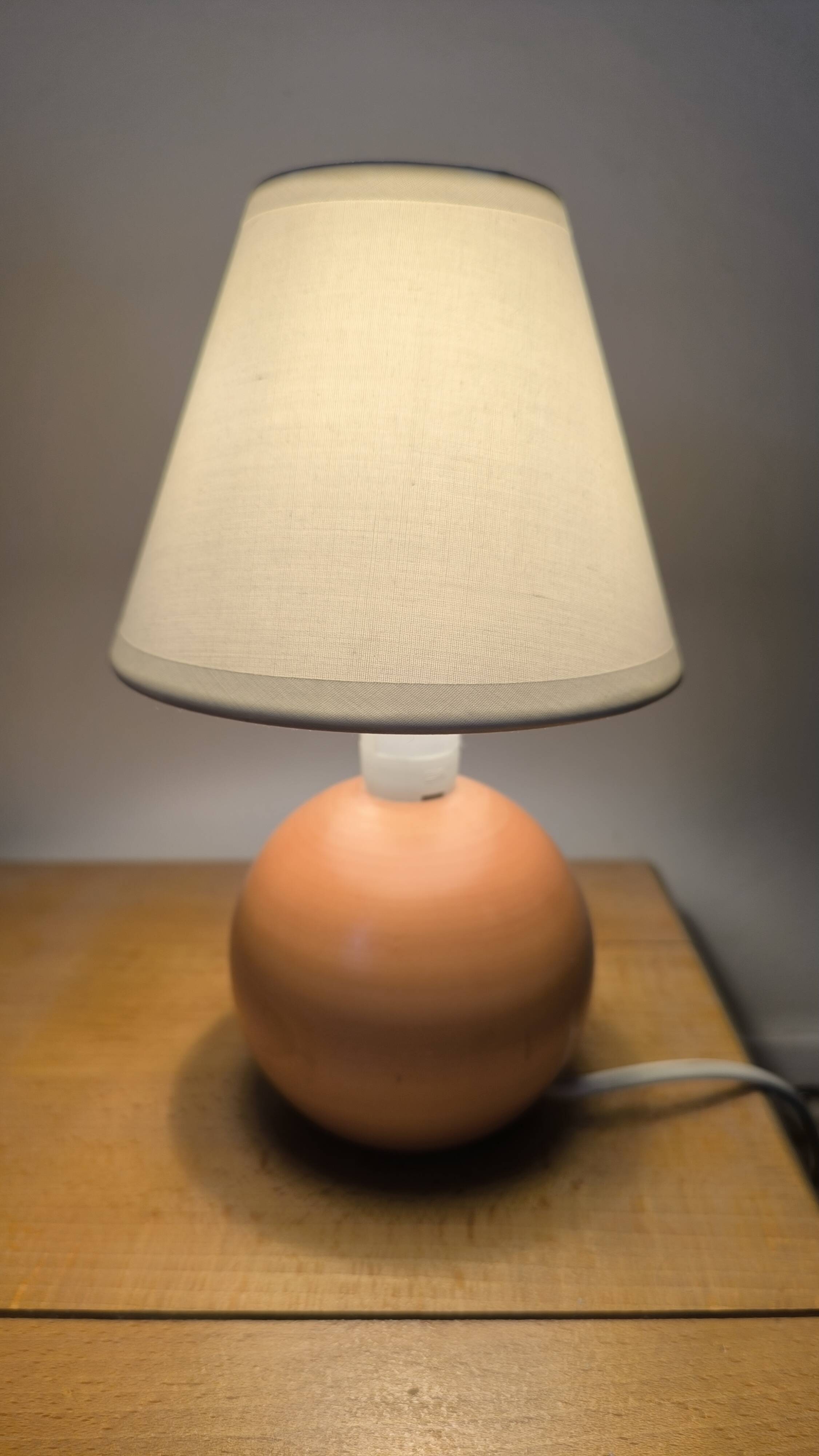Vintage walnut wood ball lamp