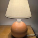 Vintage walnut wood ball lamp