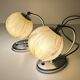 Pair of art deco lamps, chrome glass