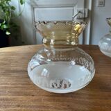 Lot de 4 globes de lustre abats jours en verre, anciens, vintage