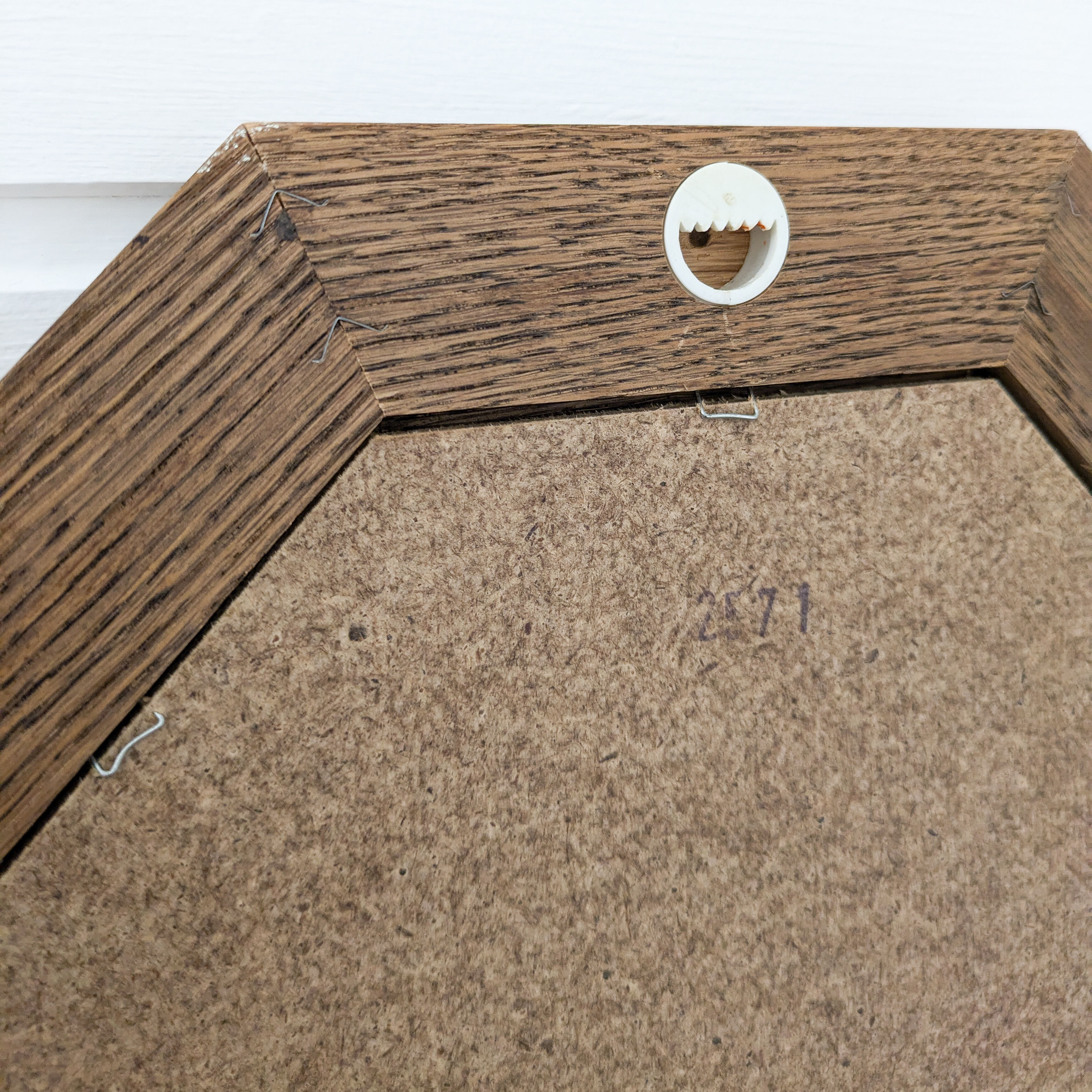 Miroir vintage octogonal bois massif nervuré entrée salle de bain chambre