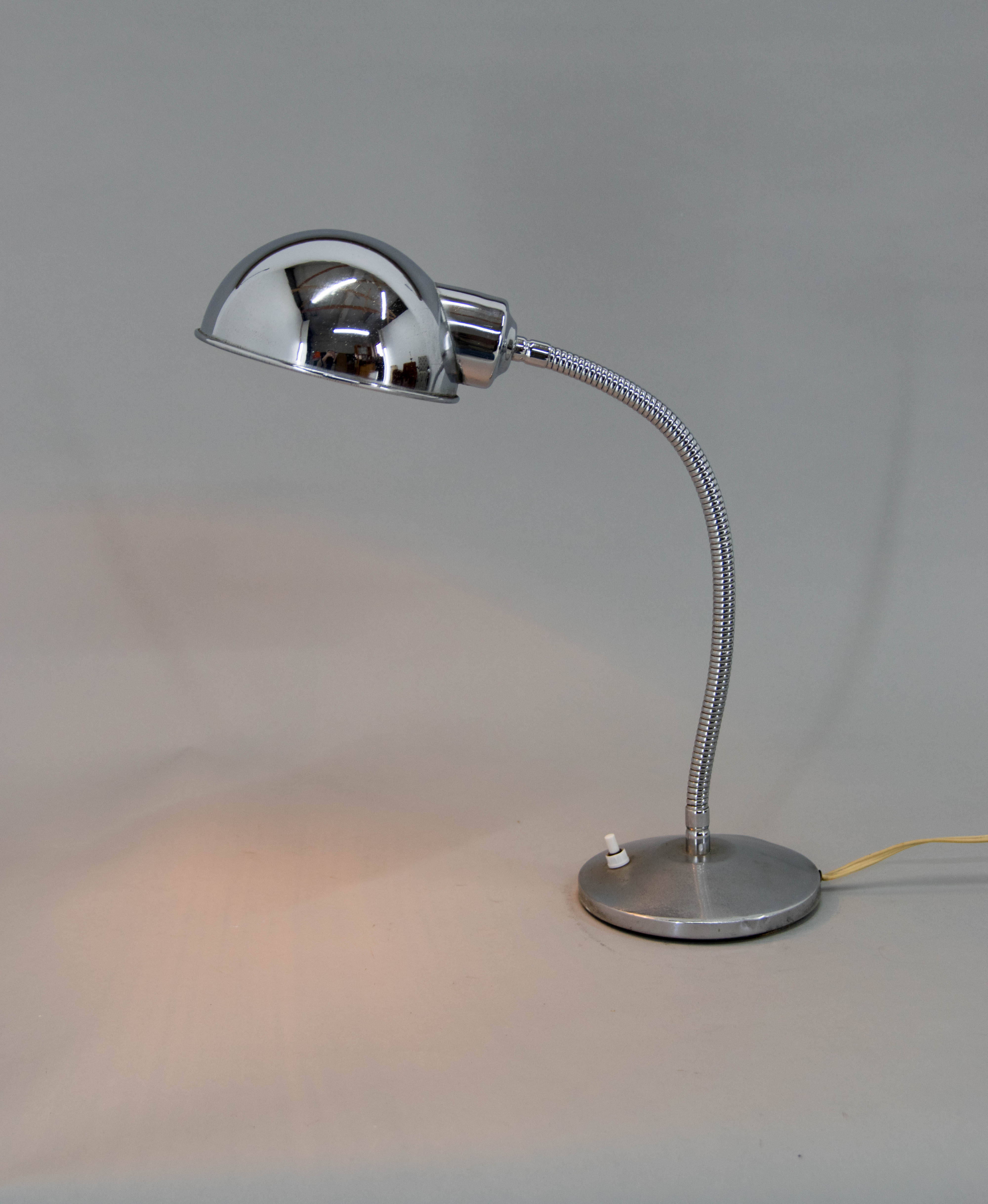 Lampe de table avec abat-jour flexible, années 1940