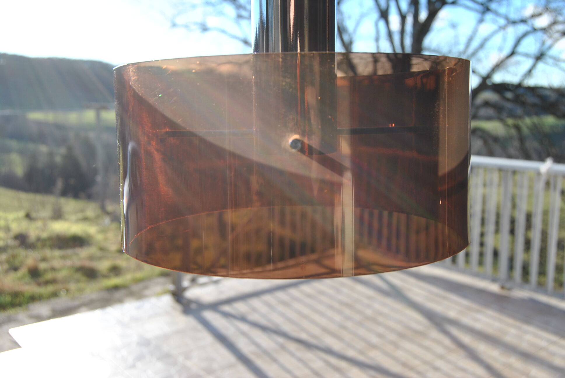 Smoked plexiglass chandelier 1970s