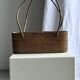 Small oval basket with long handles, traditional Indonesian L28xH10