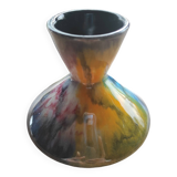 Small ceramic soliflore vase with narrow, constricted neck