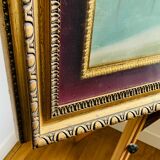 Large HST painting depicting a floral bouquet signed Lina Pont (?)