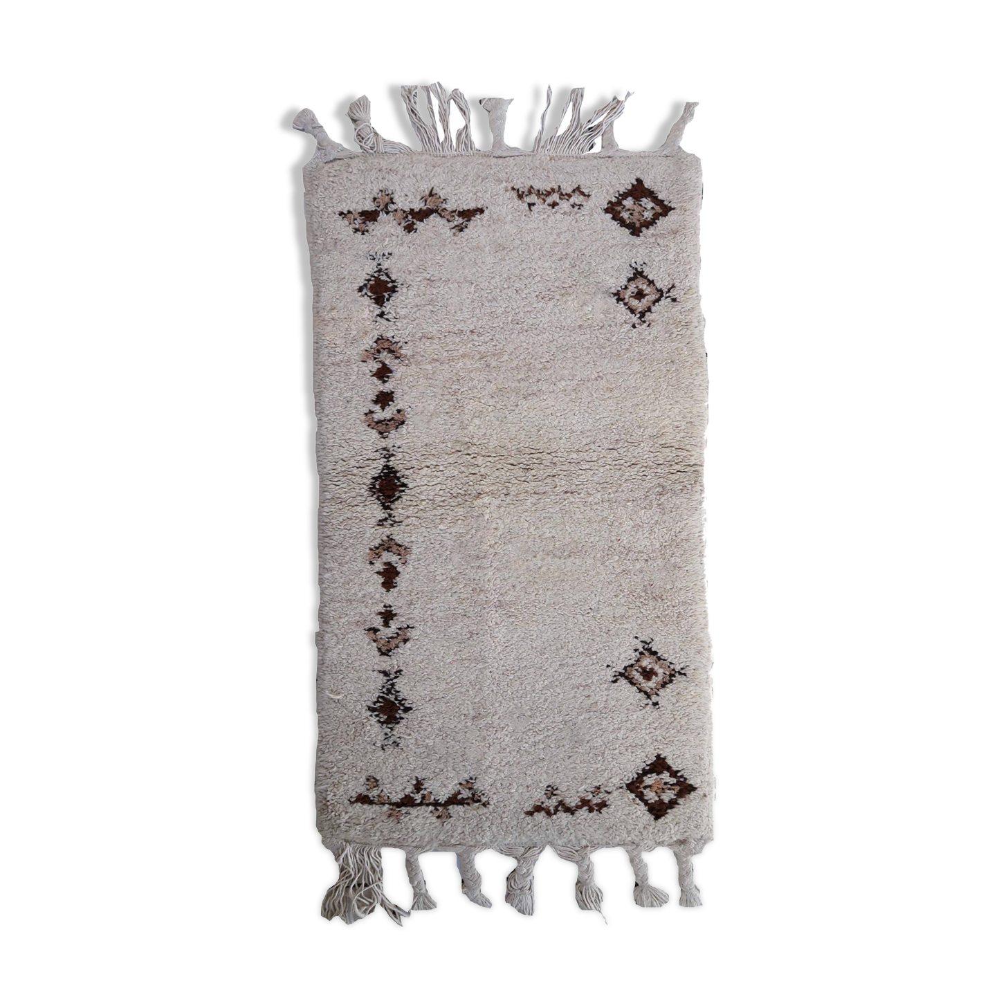 Moroccan vintage carpet Berber handmade 69cm x 137cm 1970s