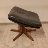 Swivel armchair with footrest, Berg Forniture, Denmark, 1970s