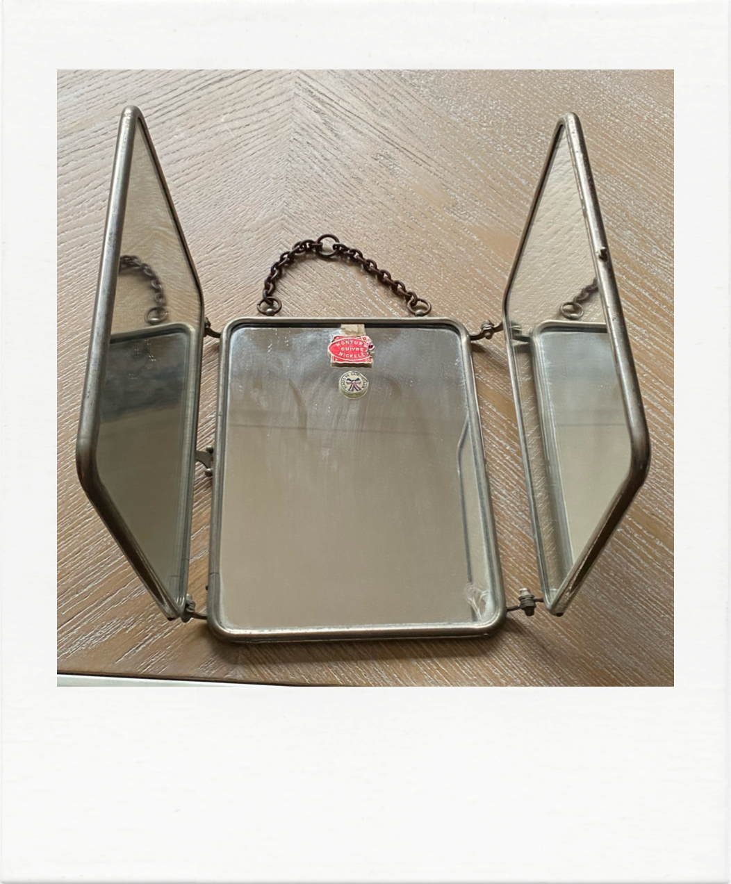 Miroir de barbier triptyque 60x19cm