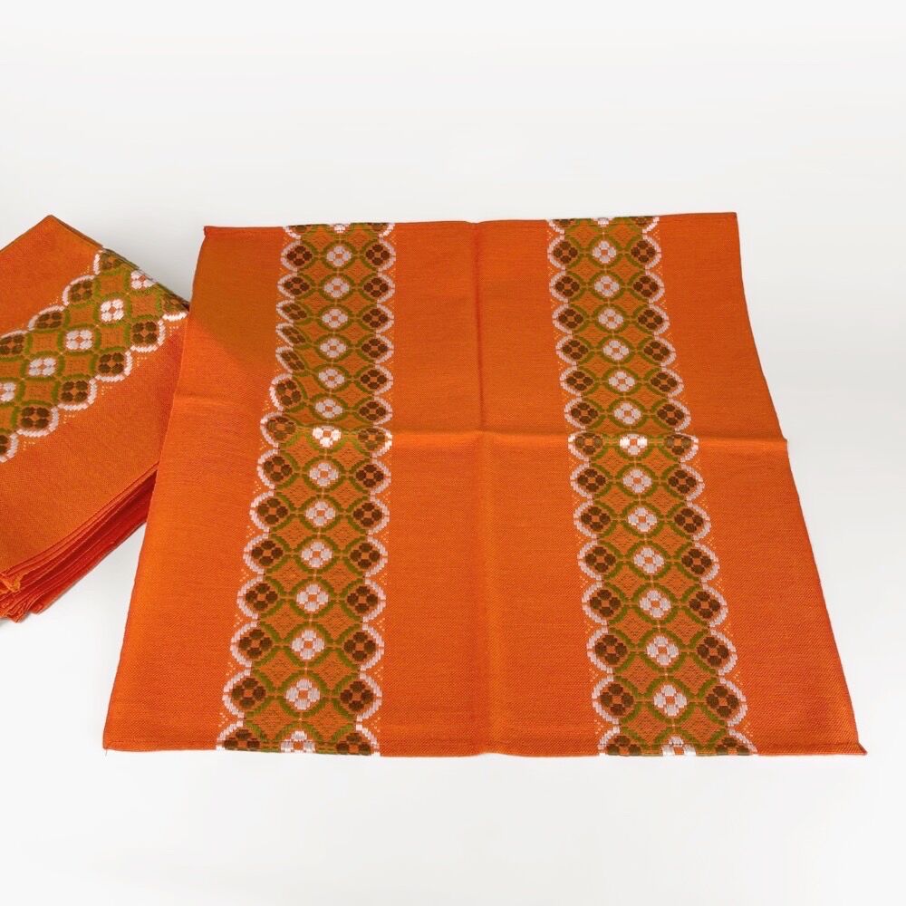 Serviettes de table tissu orange 70