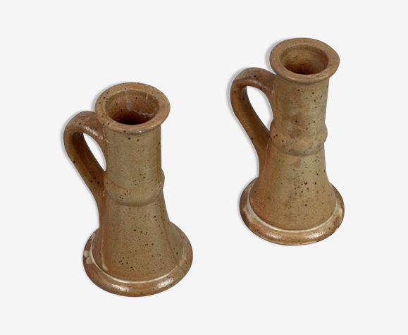 Bougeoirs en grès vintage