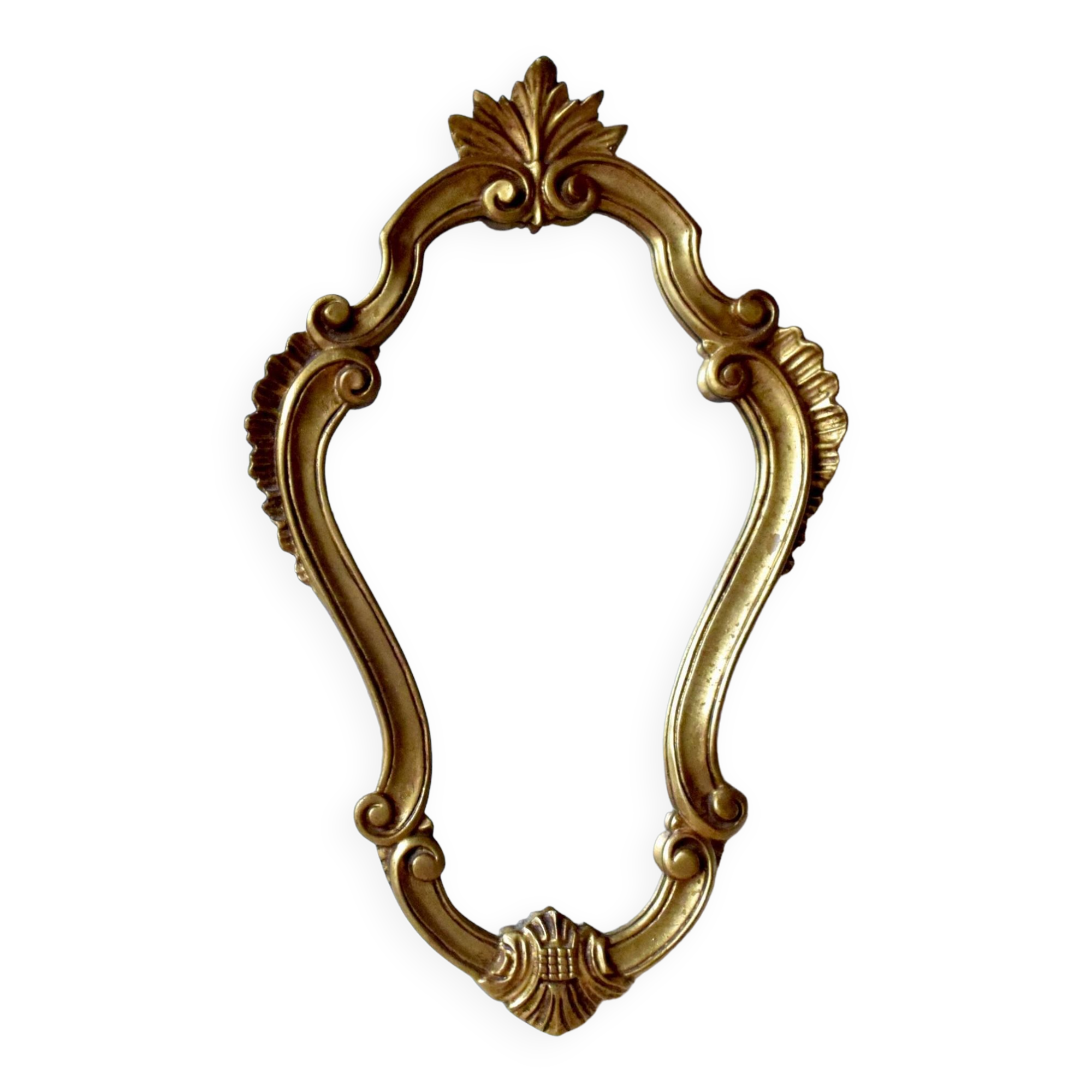 Old wall mirror in golden resin - rococo style