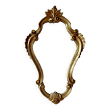 Old wall mirror in golden resin - rococo style