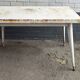 Large white Tolix table in vintage metal, 120 cm x 70.5 cm