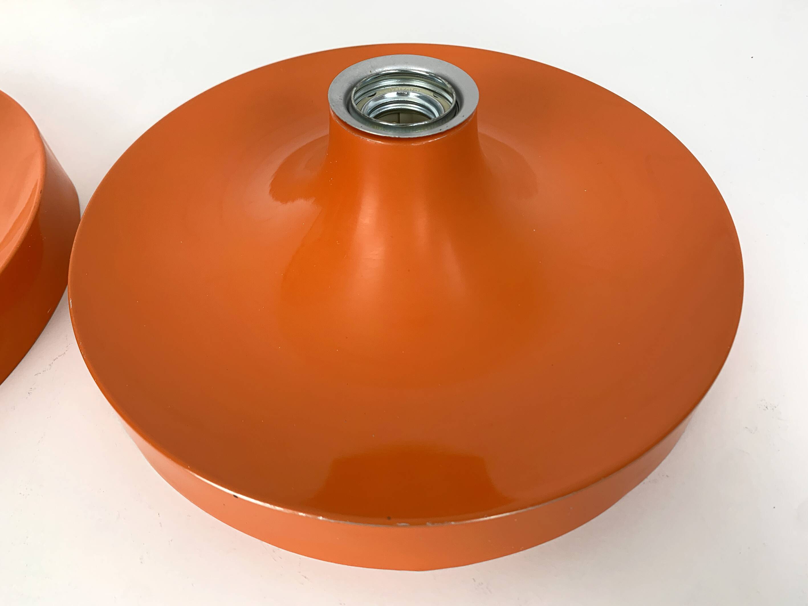 Pair of Space Age Teka wall lights, Germany in aluminum, Flush, Disc, 1960-70