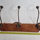 Wall rack "bistro" in metal and wood, 1900, 3 hooks