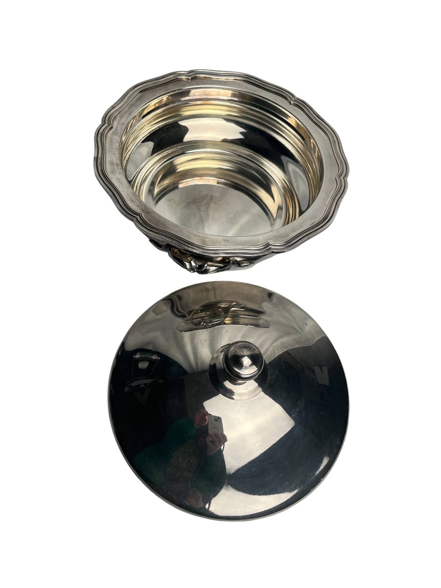 Tableware, silver-plated metal vegetable dish by Guildart, 20th century