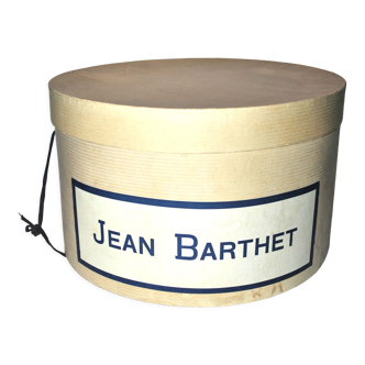Boite à chapeau vintage du modiste Jean Barthet - Carton chapeau chapelier Paris