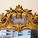 Antique Louis XVI mirror of large rectangular size to stand Golden frame
