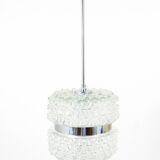 Faceted glass suspension light in chrome style by Karl Fagerlund from the 1960s.