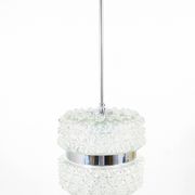 Faceted glass suspension light in chrome style by Karl Fagerlund from the 1960s.