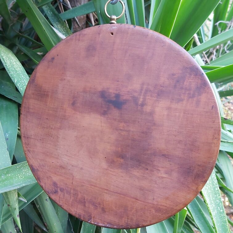 Old wooden round mirror