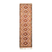Turkish Handwoven Vintage Herki Kilim 101 cm x 321 cm