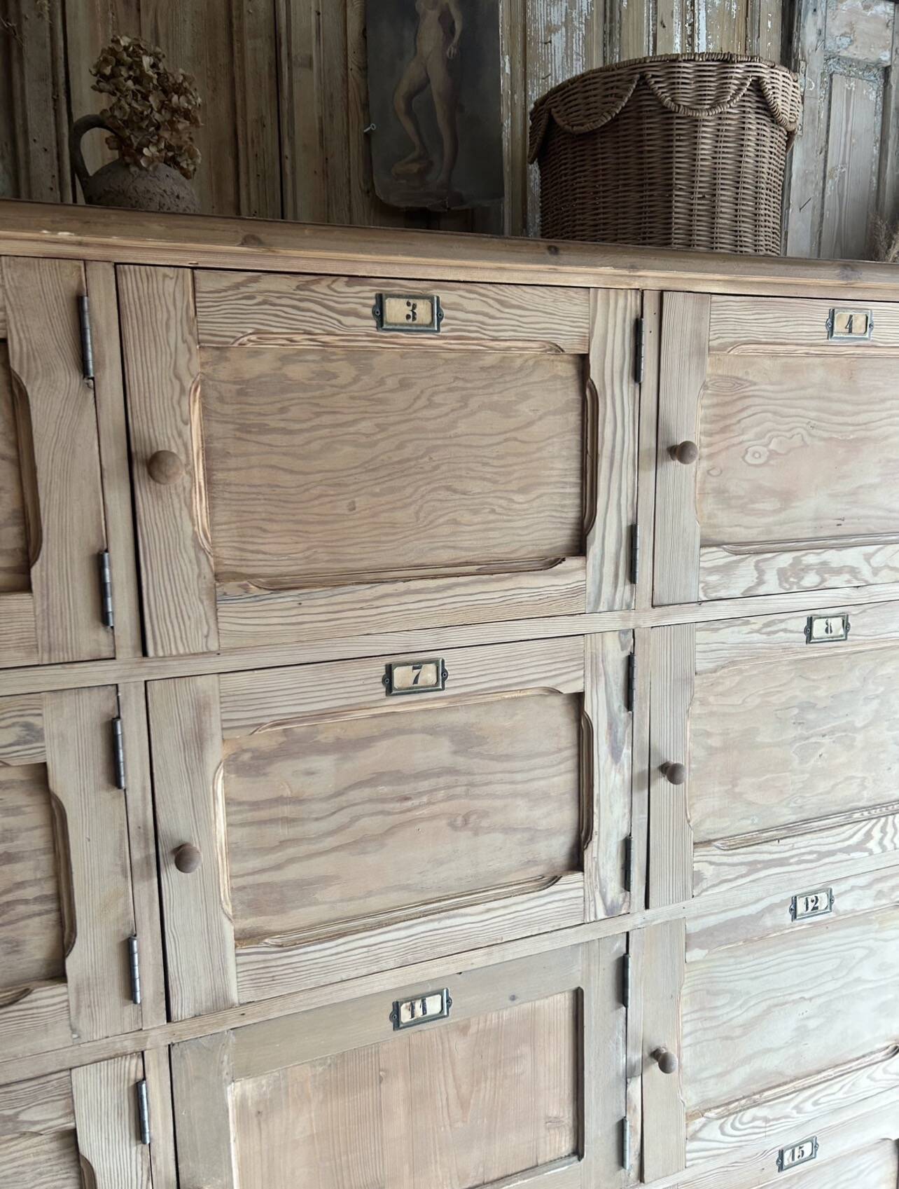 Fabulous workshop furniture with 16 lockers and doors.