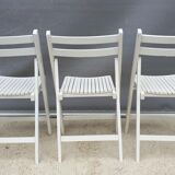 Set 3 folding chairs wood
