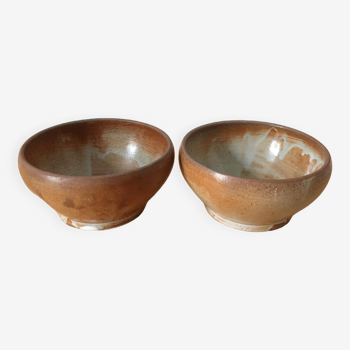 Two stoneware bowls with pretty shades of brown and beige