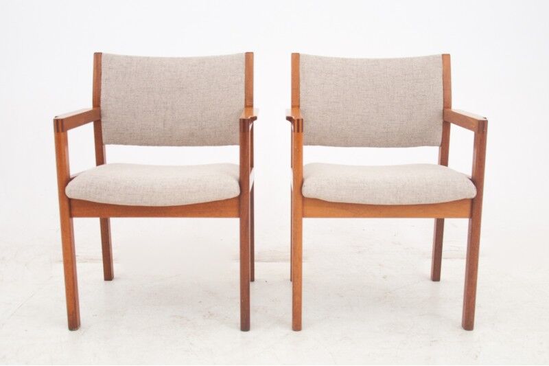 A pair of armchairs, Denmark, 1960s. After restoration.