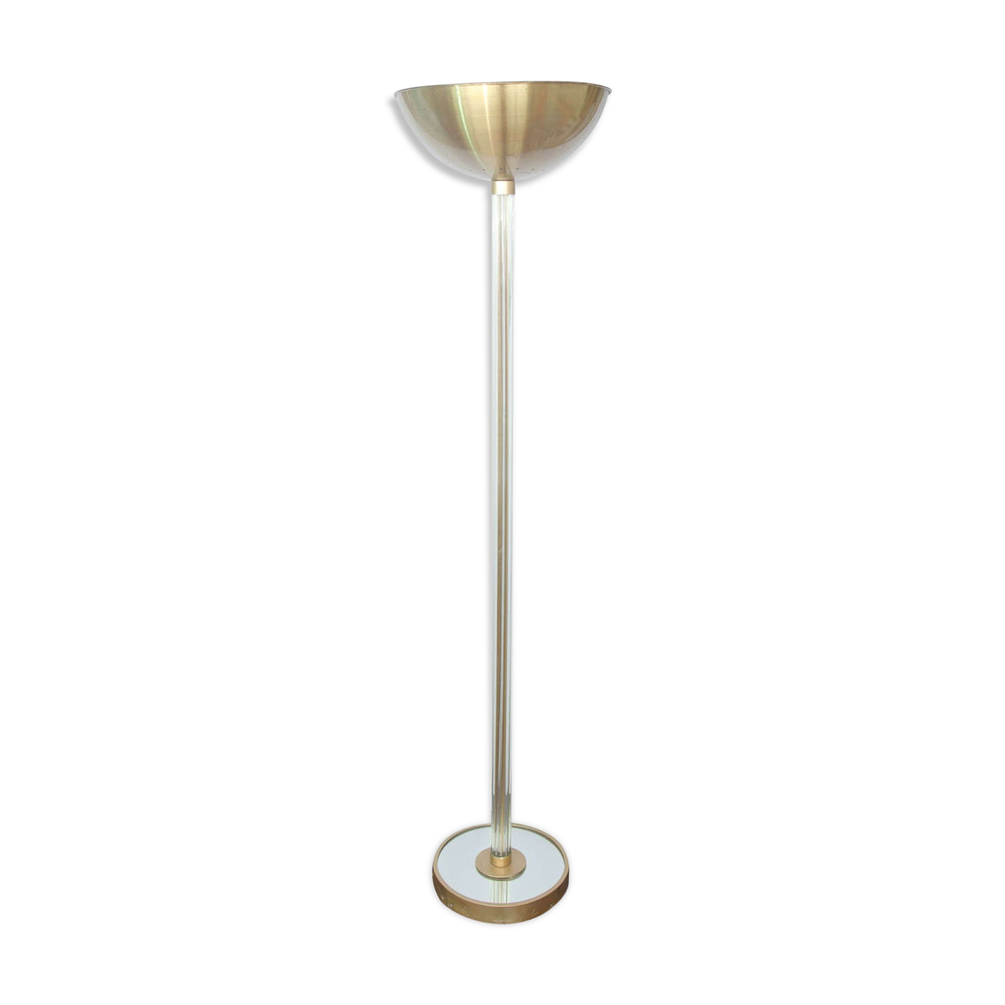 Floor lamp in glass & metal 1940s