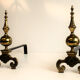 Paire de chenets en bronze, style baroque