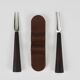 Carl Aubock Forks, Brass, Leather Holder, Corn Cob Skewers, Vienna, 1930s