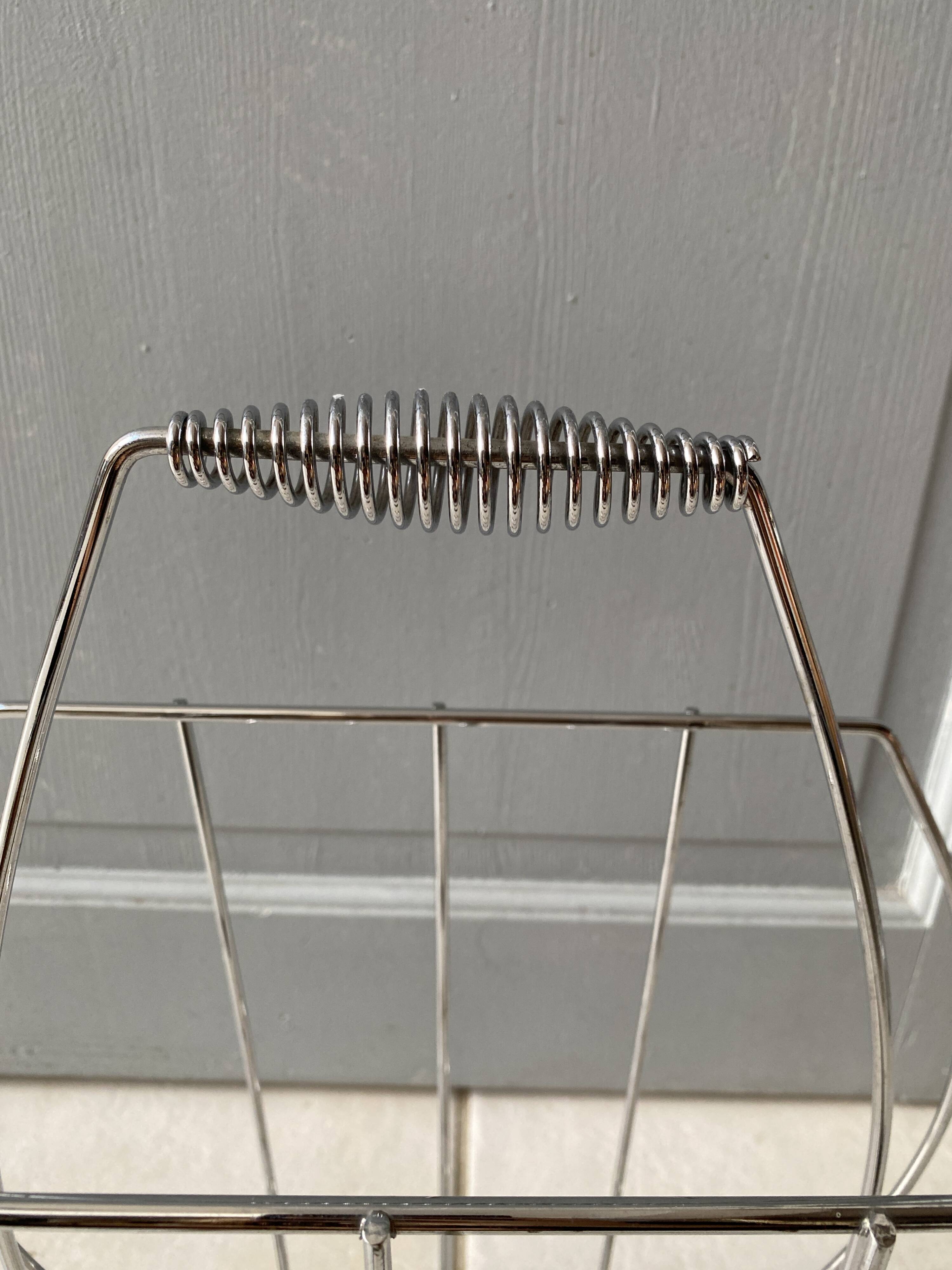 Sputnik Magazine Rack / Vinyl Record Holder - Chrome