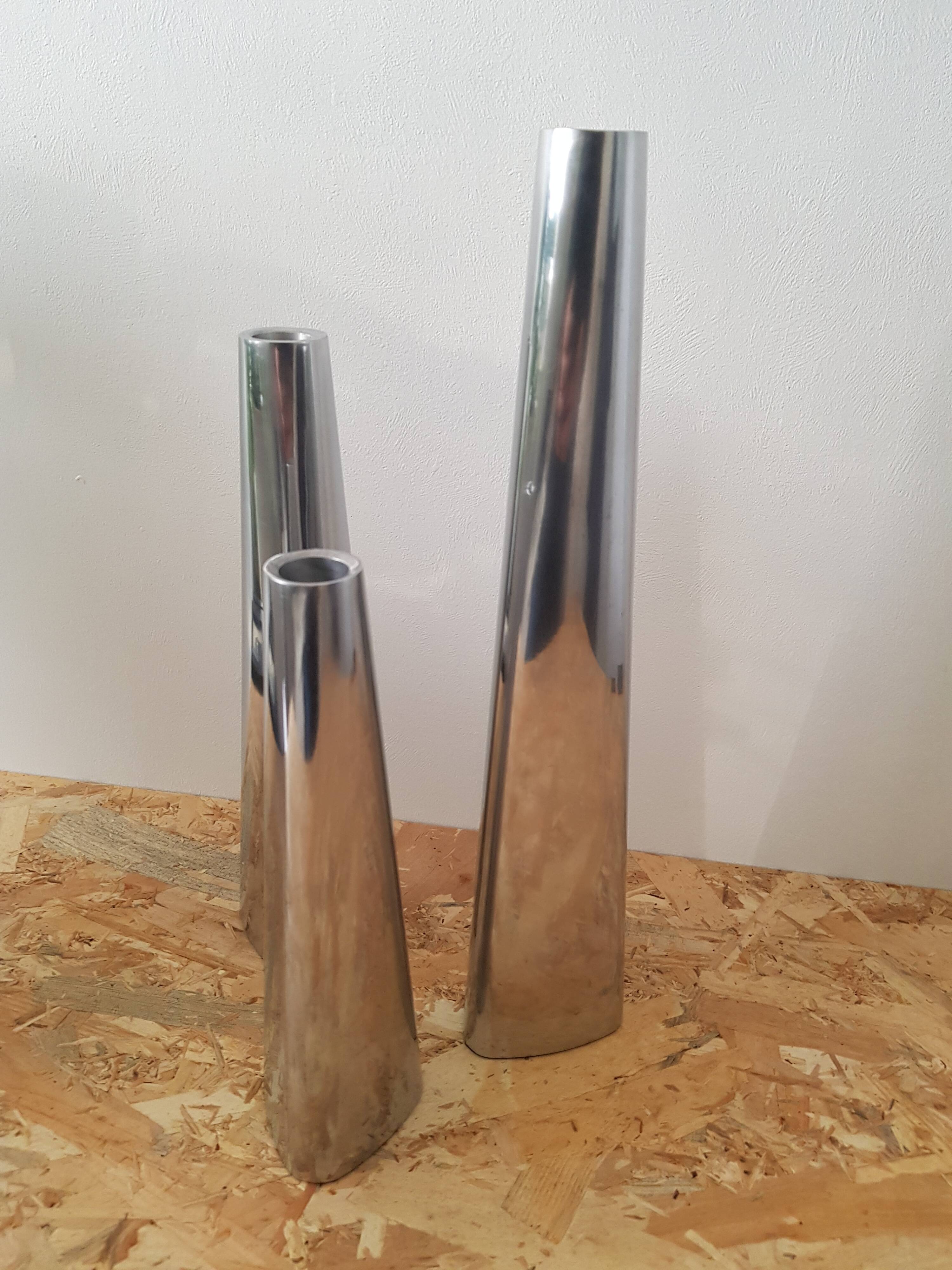 Aluminum candle holder set