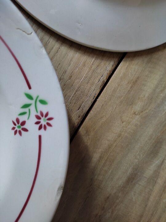 Hollow plates Lunéville Florale Porcelaine ancienne Lot of 4