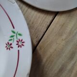 Hollow plates Lunéville Florale Porcelaine ancienne Lot of 4