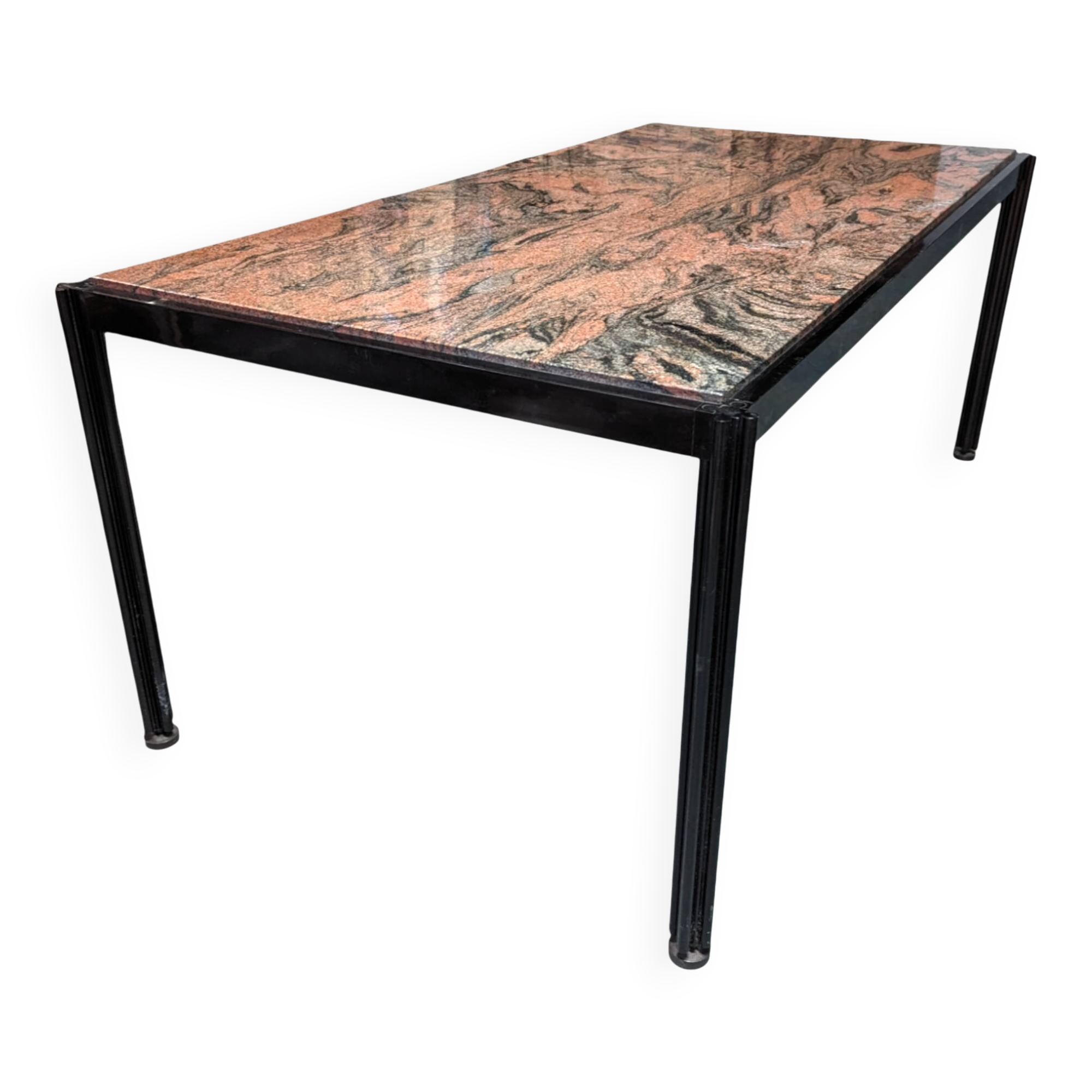 Pink granite desk table by George Ciancimino