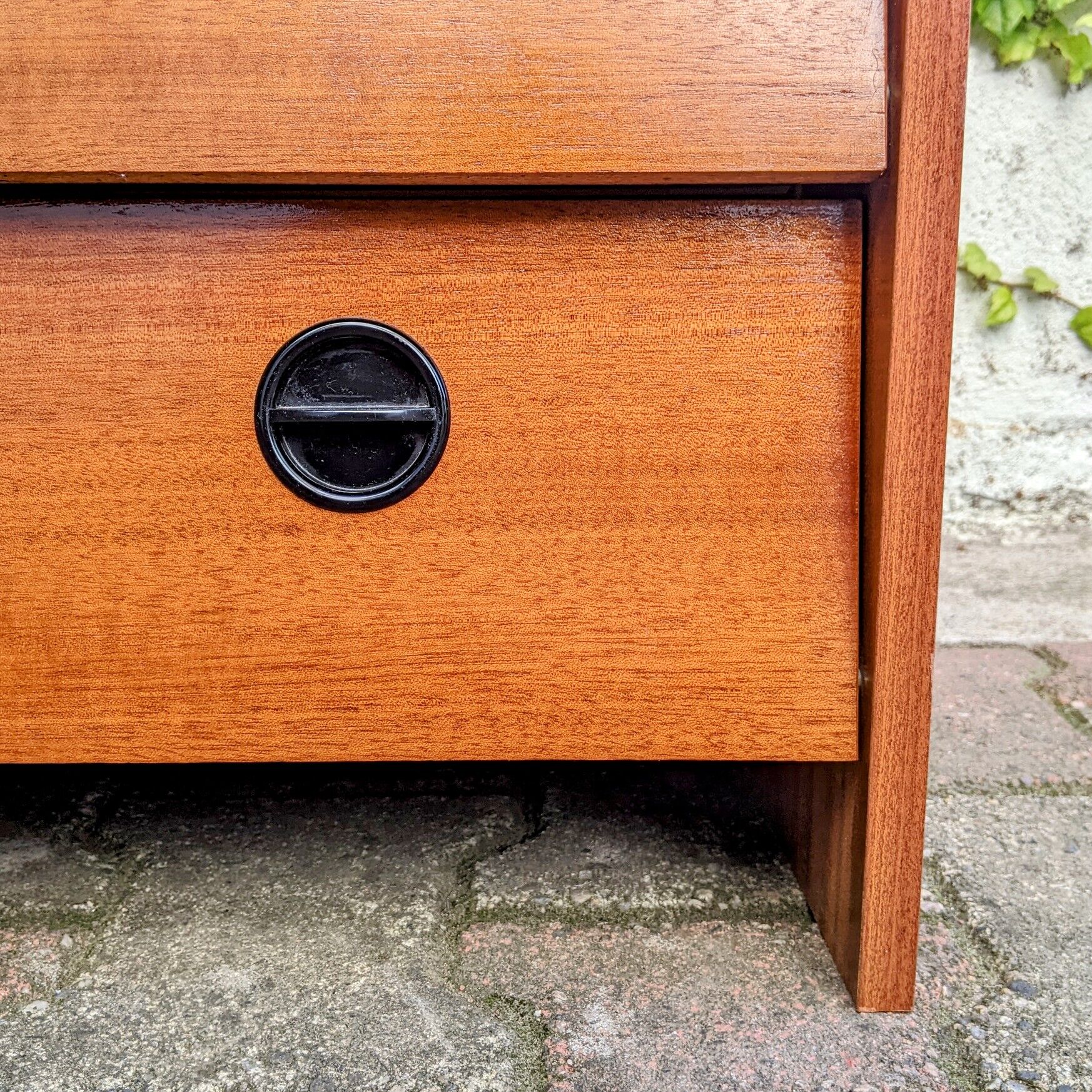 Shoe cabinet teak and oak veneer 60s