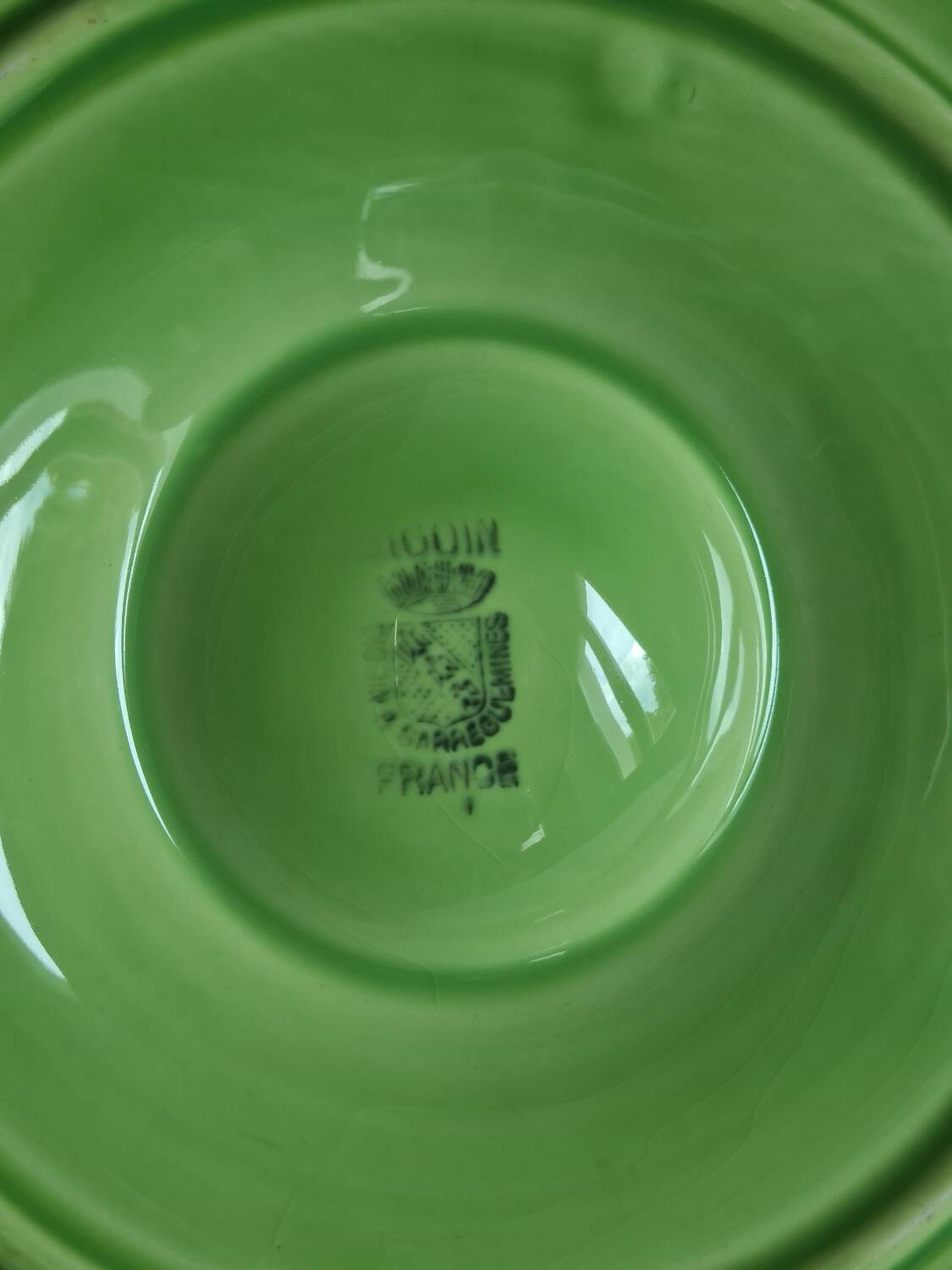 Digoin Sarreguemines oyster plates in slip