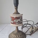 Pair of vintage brass/ceramic lamps