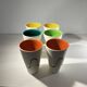 Andre baud for vallauris, ceramic jug and 6 glasses set, ca 1960
