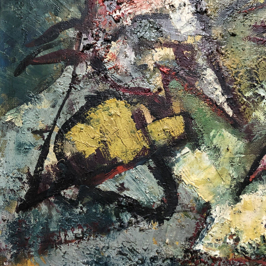 Old painting signed Ferber "The fish"